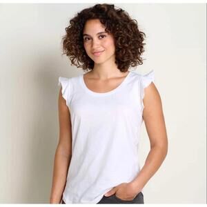 NEW TOAD&CO rufflita ii tee in white